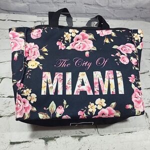 Robin Ruth City Of Miami Tote Bag Rose Floral Overnight Weekender